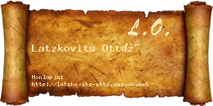 Latzkovits Ottó névjegykártya